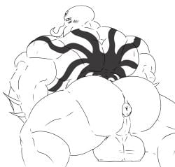 back_view balls bara gay huge_ass huge_balls huge_butt monster monster_boy muscular muscular_anthro muscular_male puffy_anus xxxmochi_mochi