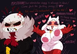 1boy 1girls ass belly big_ass big_breasts big_butt blush breasts chubby chubby_female closed_eyes clothed clothing duo embarrassed female furry goat happy heart horny horny_female huge_ass huge_breasts large_breasts large_butt male male/female mature_female milf naked naked_female necklace nipples noursteddy nude nude_female oral oral_sex pussy pussy_juice red_eyes sans skeleton smile smiling submissive submissive_female tail thick_thighs thighs toriel underfell vagina wet wet_pussy