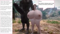 3d balls breasts dark-skinned_male huge_breasts huge_thighs hyper_balls hyper_breasts hyper_penis interracial makad321 male outdoors penis skyrim