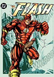 1boy bodysuit comic_cover cum dc_comics fake_cover male male_only penis running solo tagme the_flash the_flash_(series)