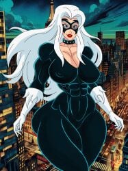 1girls 2024 abs abs_visible_through_clothing ai_assisted ai_background artist_signature ass ass_bigger_than_head black_cat_(marvel) black_cat_(spider-man:_the_animated_series) blue_eyes bodysuit catsuit cleavage collar dated domino_mask felicia_hardy female hips hips_wider_than_shoulders huge_ass lipstick marvel marvel_comics mask masked masked_female muscular muscular_female navel navel_visible_through_clothes nipple_bulge red_lipstick spider-man:_the_animated_series spider-man_(series) spiked_collar thatdirtymexican92 thick_thighs thighs toned toned_body toned_female toned_stomach white_hair wide_hips year