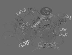 1boy 1girls 2025 absurd_res all_the_way_to_the_base anthro ass balls big_balls big_penis biped bodily_fluids breasts canid canine closed_eyes clothing coffi_(cofficremer) cofficremer crouching cum cum_in_mouth cum_in_throat cum_inside cumflated_belly cumflation deepthroat dialogue duo ear_piercing ear_ring english_text excessive_cum exclamation_point eyelashes eyewear fellatio female female_penetrated footwear fox fur genital_fluids genitals glasses grey_background heart_symbol hi_res high_heels huge_ass humanoid_genitalia humanoid_penis inflation inner_monologue irrumatio male male/female male_penetrating male_penetrating_female mammal motion_lines nude oral oral_penetration oral_sex penetration penile penis piercing question_mark ring_piercing sex shoes simple_background small_but_hung sound_effects speech_bubble tail text thick_thighs thinking vein veiny_penis white_text wings