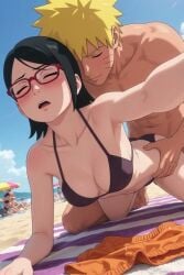 2026 2d abs age_difference ai_generated ai_video aistuffo animated beach bikini black_eyes black_hair blonde_hair blush boruto:_naruto_next_generations doggy_style female glasses grabbing grabbing_from_behind male moaning muscular_male naruto_(series) nude nude_male older_male_and_younger_female on_all_fours sarada_uchiha selfie sex sex_from_behind short_hair short_shorts slim_female sound straight swimwear tagme uncensored uzumaki_naruto video younger_female