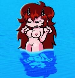13th_friday_night:_funk_blood 1girls 2d 2d_animation animated areolae auburn_hair big_breasts bouncing_breasts breasts completely_nude completely_nude_female female female_only friday_night_funkin friday_night_funkin_mod girlfriend_(friday_night_funkin) horns lewd_layers lulufu naked naked_female nipples no_sound nude nude_female pussy reflection skinnydip_girlfriend solo solo_female tagme video water