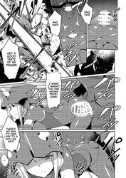 bodysuit censored darling_in_the_franxx dialogue english_text female human long_hair male mitsuru_(darling_in_the_franxx) monochrome sex straight text vaginal_penetration zero_two_(darling_in_the_franxx)