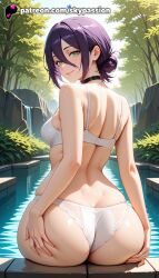 1girls 2025 ai_assisted ai_generated anime artist_name ass back big_ass booty bra breasts bust butt_crack chainsaw_man choker explicit from_behind green_eyes hair_bun hi_res high_quality high_resolution highres leaf looking_at_viewer looking_back night panties patreon patreon_username potted_plant reze_(chainsaw_man) sitting skypassion smile stable_diffusion tanzaku underwear watermark white_bra white_panties