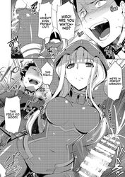 bodysuit censored cum darling_in_the_franxx dialogue english_text female human long_hair male mitsuru_(darling_in_the_franxx) monochrome sex straight text vaginal_penetration zero_two_(darling_in_the_franxx)