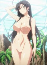 1girls ahoge anime_screencap antenna_hair arm_behind_head arm_up ass attractive attractive_female big_ass big_breasts brown_hair busty completely_nude completely_nude_female curvaceous curvy curvy_body curvy_female curvy_figure earrings eyewear female female_focus female_only flirting flirting_look flirting_with_viewer glasses green_eyes hairless_pussy hasegawa_chisato heart heart_earrings innie_pussy jewelry large_breasts legs_together light-skinned_female light_skin long_hair looking_at_viewer mature mature_female mature_woman milf mole mole_under_eye navel nude nude_edit nude_female nude_filter one_arm_up parted_bangs pink_nipples pose posing posing_for_the_viewer pussy red-framed_eyewear red-framed_glasses sagging_breasts screencap seducing seduction seductive seductive_body seductive_eyes seductive_gaze seductive_look seductive_mouth seductive_pose seductive_smile sexy sexy_body sexy_pose shaved_pussy shinmai_maou_no_testament slim_waist smile solo stitched third-party_edit very_long_hair voluptuous voluptuous_body voluptuous_female white_skin wide_hips