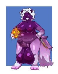 animal_genitalia animal_penis anthro balls belly big_balls big_nipples big_penis bodily_fluids breasts candy canine_genitalia canine_penis casual_erection closed_eyes colored_cum cum curvy_figure dairy_products dessert dessert_cum dripping erection female food front_view fruit futanari gelatin genital_fluids genitals goo_body goo_creature goo_drip goo_humanoid gradient_body hair halloween hi_res holding_object holding_weapon holidays huge_balls humanoid hyper hyper_balls hyper_genitalia intersex jack-o'-lantern jell-o knife knot knotted_penis lilithdog nipples nude overweight overweight_intersex paws penis plant pumpkin purple_balls purple_body purple_ears purple_nipples purple_penis pussy slightly_chubby slightly_chubby_intersex slime smile solo translucent translucent_balls translucent_body translucent_penis unusual_bodily_fluids unusual_cum unusual_genital_fluids vulva weapon whipped_cream white_hair zairuz