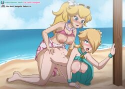 breasts female mario_(series) nintendo nipples princess_peach princess_rosalina super_mario_bros. the_dark_mangaka
