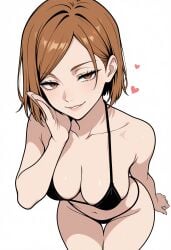 1girl ai_generated black_bikini black_micro_bikini jujutsu_kaisen micro_bikini nobara_kugisaki sexy_pose tagme tagme_(artist)