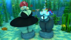 big_breasts bondage boobs cement_shoes drowning mine-imator minecraft pomni_(the_amazing_digital_circus) puffy_cheeks ragatha_(the_amazing_digital_circus) sospoo the_amazing_digital_circus tied_up underwater
