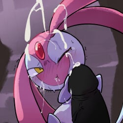 cum cum_in_mouth mesprit mouth_closed one_eye_closed penis pokemon pokemon_dppt tagme wasawasa