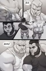 bara bathroom beard bruteandbrawn comic flaccid gas_station gay hairy logan_(x-men) male male_only marvel monochrome muscle restroom sabretooth sideburns victor_creed wolverine_(x-men) x-men yaoi