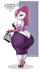 1girls ass_bigger_than_head big_ass huge_ass hyper hyper_ass looking_at_viewer looking_back nsfwskully solo_female tagme talking talking_to_viewer tsundere zetaskully