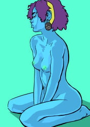 artistic_nude dark-skinned_female deathloop high_contrast julianna_blake pinup_pose tomboy