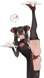 ain_(in) anus_visible_through_clothes femboy high_heels leg_in_air panties trap