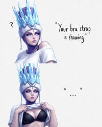 1girls ai_generated bra bra_strap_is_showing_(meme) english english_dialogue english_text flashing flashing_bra looking_at_viewer royalty solo solo_female tagme tzarina_katarin warhammer_(franchise) warhammer_fantasy