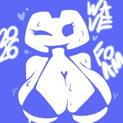 1girl 1girls application big_breasts breasts discord discord_(app) discord_logo female female_focus female_only sweating sweaty sweaty_body sweaty_breasts