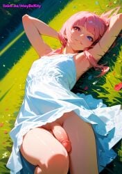 1boy ai_generated ass balls dress femboy huge_penis otoko_no_ko penis trap yaoi