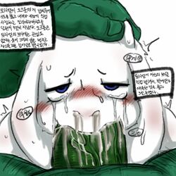 balls blush boss_monster caprine cum cum_in_mouth cum_inside deepthroat eye_contact fellatio female forced forced_deepthroat fur gag gagging goat hakiahki hand_on_head horn korean_text long_ears male mammal oral penis pov rape red_eyes simple_background struggling_to_fit sweat tears text toriel translated_in_comments translation_request ugly_man undertale video_games white_fur