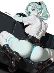 1girls ass ass_focus big_ass big_breasts breasts curvaceous curvy curvy_female cyberpunk:_edgerunners cyberpunk_(series) cyberpunk_2077 female female_focus female_only looking_at_viewer looking_back melowh rebecca_(edgerunners) round_butt sideboob slim_waist solo solo_female solo_focus thick_ass thighs wide_hips