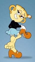 cuphead:_the_delicious_last_course cuphead_(game) feet female foot_fetish high_heels looking_at_viewer looking_over_shoulder ms._chalice nasiri_(artist) object_head shoe_fetish shoe_off shoe_removed sole soles toes
