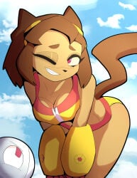 1girl 1girls breasts female gameoverse glitch_productions kaboodle_(gameoverse) kit_(gameoverse) kit_bodega legs smile smiling tail waist
