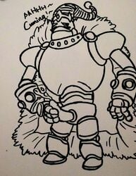 bomb_king_(paladins) male_only paladins tagme traditional_media_(artwork)