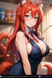 1girls abs ai ai_art ai_generated animal_ears animal_tail blue_eyes blush body body_focus bokeh breasts cinematic_lighting cleavage collared_shirt curvy curvy_figure depth_of_field detailed_clothes detailed_face detailed_hair dmf_wonders dramatic_lighting eyelashes fluffy_tail fox_ears fox_girl fox_tail glossy_skin hair_highlights highres hip_focus huge_breasts indoors large_breasts long_eyelashes long_hair looking_at_viewer makeup medium_breasts navel nipples oiled_skin parted_lips patreon patreon_logo patreon_username realistic_skin red_hair red_tie rim_lighting room school_uniform shiny_hair shiny_skin shirt sideboob skin_reflection skin_tight sleeveless_vest slim_waist smile smooth_skin soft_lighting sparkles specular_highlights sweat sweat_drops tamaki_kousaka three_quarter_view tight_clothes to_heart to_heart_2 toned_body twitter_username underboob vest volumetric_lighting voluptuous wet_skin wide_hips x_username