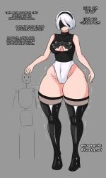 1girls 2d 2d_(artwork) big_boobs big_breasts blindfold blindfolded blindfolded_female boobs breasts female female_focus female_only giantess huge_thighs large_boobs large_breasts light-skinned_female light_skin mini_giantess nier nier:_automata nier_(series) robot robot_girl robot_humanoid solo solo_female solo_focus tall_female tall_girl tall_woman thick_thighs thighs white_hair white_hair_female yorha_2b