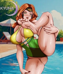1girls big_breasts breasts female female_only green_eyes jean_grey kyunamaori large_breasts long_hair marvel marvel_rivals one-piece_swimsuit phoenix_(marvel_rivals) phoenix_(x-men) red_hair swimsuit x-men