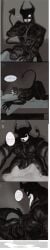 1boy 1demon 2horns add_tags_pls bed black_body claws comic comic_page comic_panel demon english english_dialogue english_text first_post gay hushing kogito not_my_art one_eye pinning_down repost seductive seductive_look sex sleep_paralysis_demon sleep_paralysis_demon_(kogito) speech speech_bubble thigh_squeeze tongue tongue_out yaoi