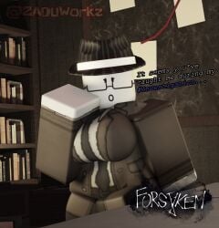 1girls 2026 3d :o artist_name bald bald_female belt big_breasts black_eyes black_fedora black_glasses black_hat black_pants black_tie breasts brown_belt brown_coat clothed clothed_female coat copyright_name crimstuff dialogue english_text fedora female female_only forsaken_(roblox) fully_clothed fully_clothed_female glasses hat indoors investigative_iris long_sleeves looking_at_viewer open_mouth pants pinstripe_pattern rectangular_glasses roblox roblox_game robloxian sfw shirt sleeves solo standing text thick_thighs thighs tie twitter_username watermark white_shirt white_skin zaduworkz