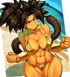 background big_breasts big_tits big_titties black_hair boobs bra breasts clothed dragon_ball dragon_ball_super fused fusion fusion_character gold_bra gold_clothes gold_clothing gold_panties huge_boobs huge_breasts huge_tits huge_titties kefla kefla_(dragon_ball) kuurant muscles muscular muscular_female panties saiyan saiyan_female saiyan_tail tail tan_body tanned tanned_body tanned_female thick_thighs thighs tits