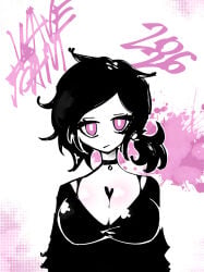 1girl 1girls ashley_graves black_choker breasts choker female female_focus female_only heart heart_symbol large_breasts pink_eyes the_coffin_of_andy_and_leyley