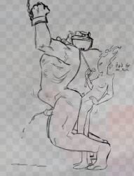 brinebrinebrine femdom madness_combat pegging pegging_male phobos phobos_(madness_combat) rule_63 sex size_difference the_auditor