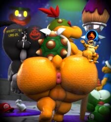 3d 3d_(artwork) 5boys anus ass balls big_ass big_butt bowser bowser_jr. butt clown_car cum cum_in_ass doommusk father_and_son gay green_cap green_yoshi huge_ass huge_butt illumination_entertainment kamek koopa lire_(doommusk) looking_at_viewer looking_back male male/male mario_(series) mario_bros micro monkey nintendo oc open_mouth paintbrush penis primate red_cap red_hair scalie scaly_skin spiked_shell super_mario_bros. super_mario_galaxy super_mario_galaxy_(2026_film) sweat sweaty_ass sweaty_body symbol text the_super_mario_galaxy_movie turtle yellow_body yoshi