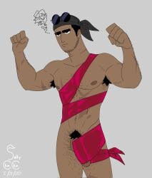 annoyed annoyed_expression annoyed_face madness_combat male male_only muscular muscular_male ribbons sanford sanford_(madness_combat)