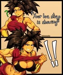 abs background big_breasts big_tits big_titties black_hair boobs breasts clothed dragon_ball dragon_ball_super fused fusion fusion_character huge_boobs huge_breasts huge_tits huge_titties kefla kefla_(dragon_ball) kuurant muscles muscular muscular_female pants saiyan saiyan_female saiyan_tail tail tan_body tanned tanned_body tanned_female tits
