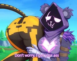 artist_request ass carrying duo fortnite fortnite:_battle_royale furry huge_ass raven_team_leader spice_(fortnite) tail text