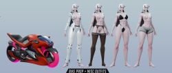 3d_(artwork) blizzard_entertainment dzooworks female_only half-dressed half_naked omnic overwatch shion_(overwatch) tits_out