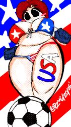 american_flag american_flag_bikini big_ass big_breasts bikini chubby_female ibispaint_(artwork) light-skinned_female light_skin mii_gunner mii_gunner_(smash_4) mob_face nintendo nonsexual perspective_view puddinpuddgi soccer supersludge usa world_cup