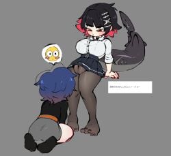 2girls absurd_res ass belle_(zenless_zone_zero) big_breasts breasts ellen_joe female female_only hi_res jellot large_breasts looking_at_another shark_tail short_hair thick_thighs thighs zenless_zone_zero