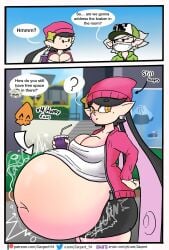 big_breasts callie_(splatoon) digestion digestion_noises inkling inkling_girl marie_(splatoon) multiple_prey same_size_vore soft_vore splatoon vore vore_belly willing_pred willing_prey willing_vore zacpert