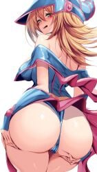 ass_focus black_magician_girl blush blush_stickers dark_magician_girl dumptruck_ass embarrassed from_behind gigantic_ass hands_on_ass looking_back medium_breasts open_mouth teru_cats thick_ass yu-gi-oh!