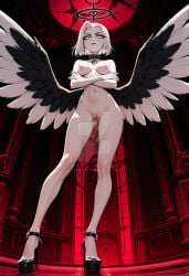 ai_generated artesensuale hazbin_hotel high_heels lute_(hazbin_hotel) naked naked_female nipples nude nude_female pussy vivienne_medrano vivziepop wings