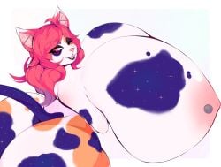 2026 absurd_res anthro areola ass big_areola big_breasts big_butt big_nipples black_eyeshadow blue_body blue_fur breasts crossed_arms demongirl_demoness digital_drawing_(artwork) digital_media_(artwork) domestic_cat ear_piercing eyeshadow felid feline felis female fur hi_res huge_breasts huge_butt hyper hyper_breasts industrial_piercing inner_ear_fluff makeup mammal multicolored_body multicolored_fur nipple_piercing nipples nude nude_anthro one_eye_closed open_mouth orange_body orange_fur piercing pink_eyes pink_hair pink_nose solo tail tuft white_body white_fur