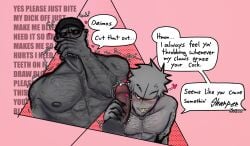 deimos deimos_(madness_combat) gay imminent_fellatio inminent_blowjob madness_combat sanford sanford_(madness_combat) seductive_look seductive_smile