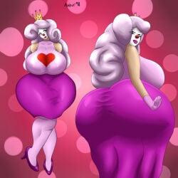 1girls anhur98 ass big_ass big_breasts blue_eyes breasts clown clown_girl clown_nose crown face_paint fat_ass female heart heels hourglass_figure hourglass_figured_female huge_ass huge_breasts original original_character pink_hair princess royalty thick_thighs